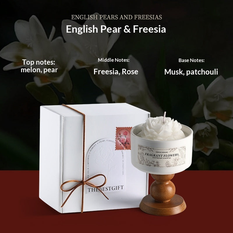 Floral Scented Soy Candle Gift Set Tulip Design with Tote Bag