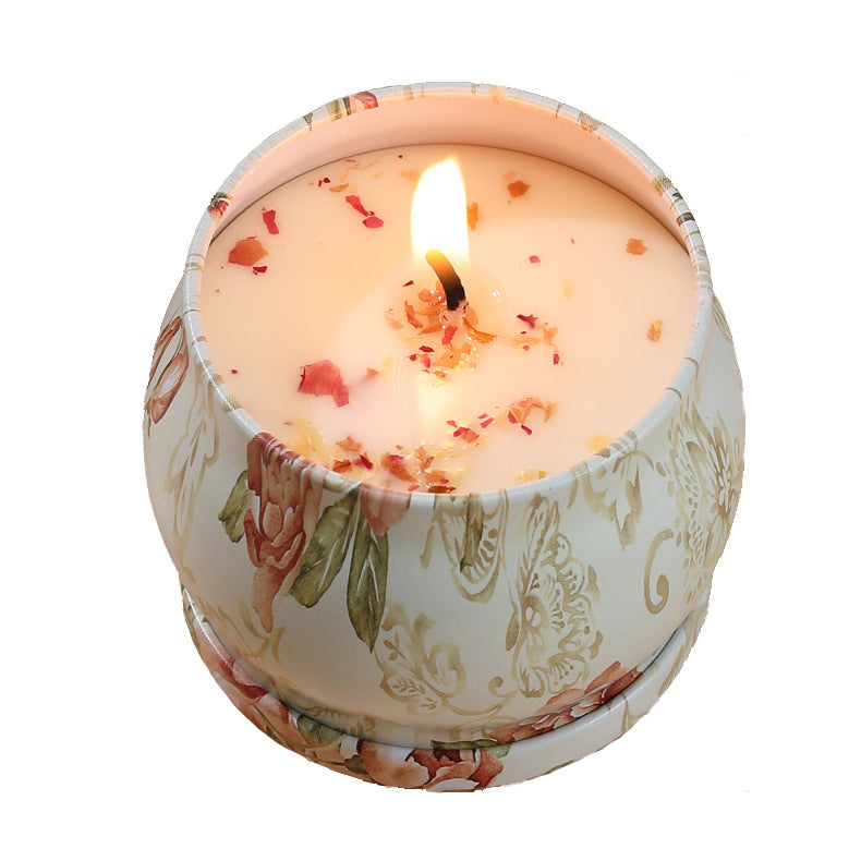 Handmade Floral Candle Set 6-Pack Soy Wax Decorative Mini Jar Candles