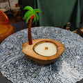 Handmade Coconut Shell Scented Candle Boat Shape Decorative Aromatherapy Candle