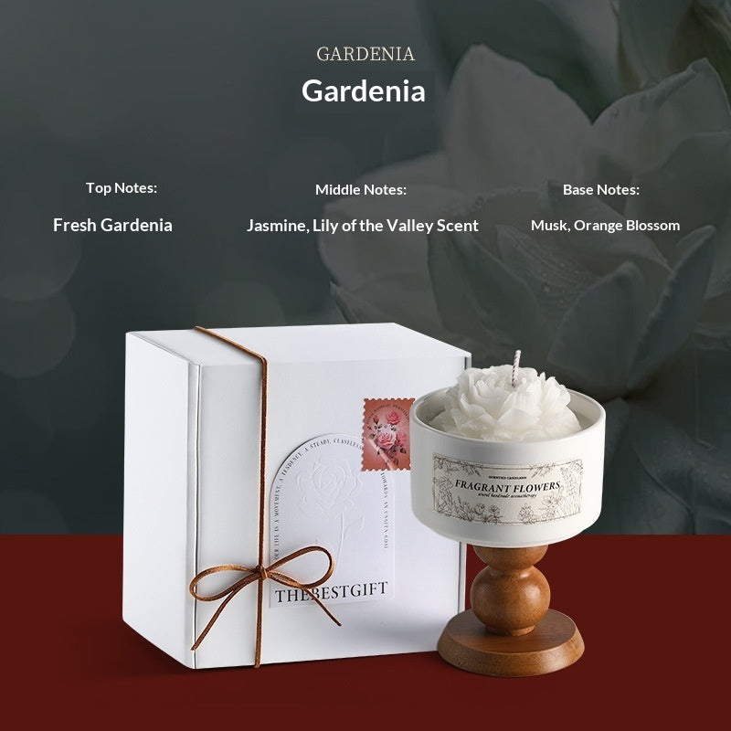 Floral Scented Soy Candle Gift Set Tulip Design with Tote Bag