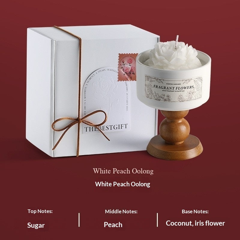 Floral Scented Soy Candle Gift Set Tulip Design with Tote Bag