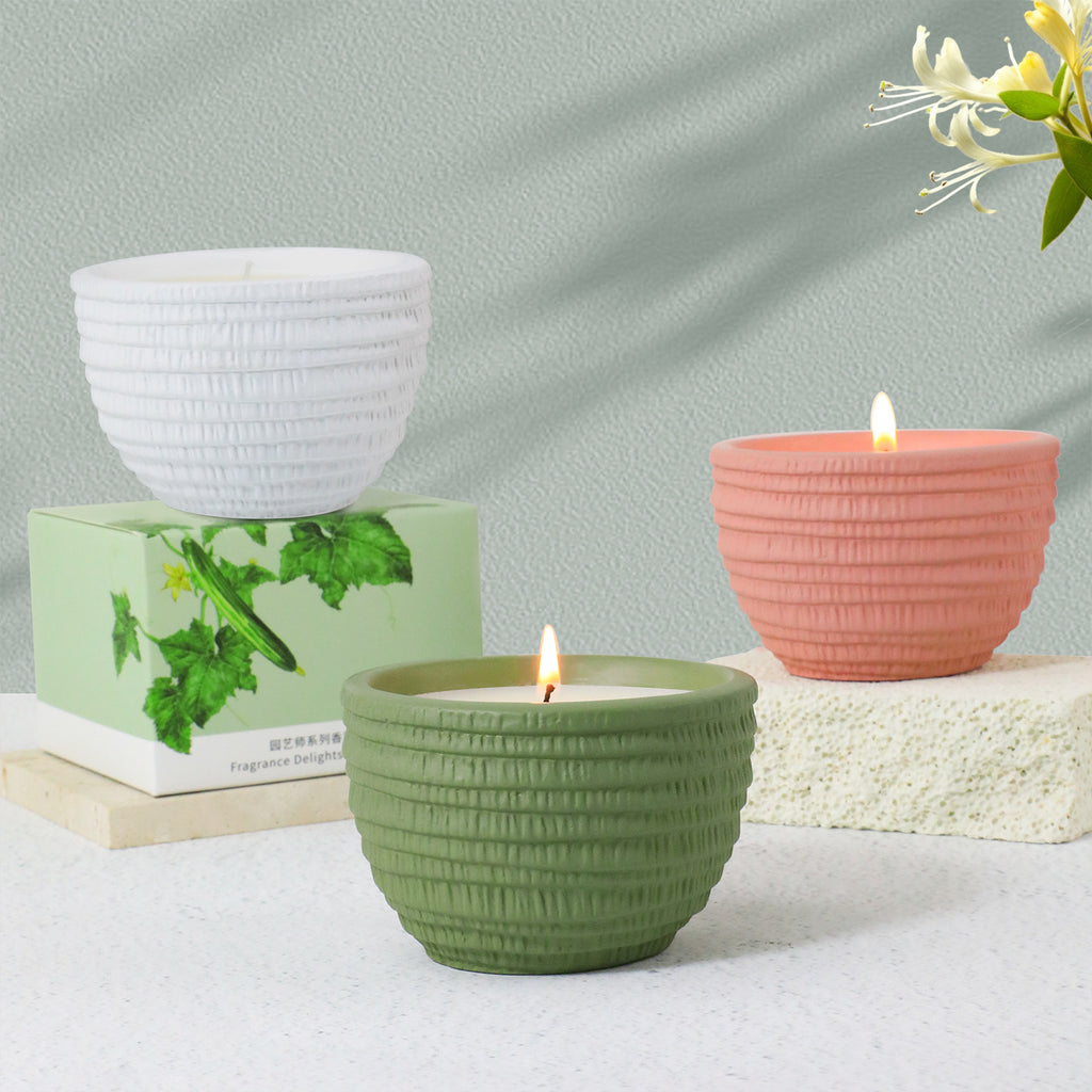 1 00g Smokeless Scented Aromatic Candles Cement Cup Natural Soy Wax Scented Candles With Essential Oils Wedding Decorative Candle