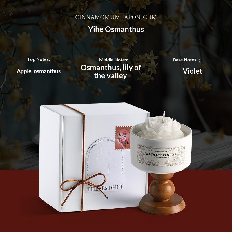 Floral Scented Soy Candle Gift Set Tulip Design with Tote Bag