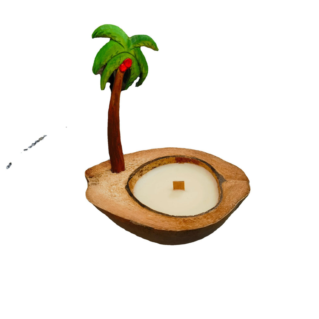 Handmade Coconut Shell Scented Candle Boat Shape Decorative Aromatherapy Candle