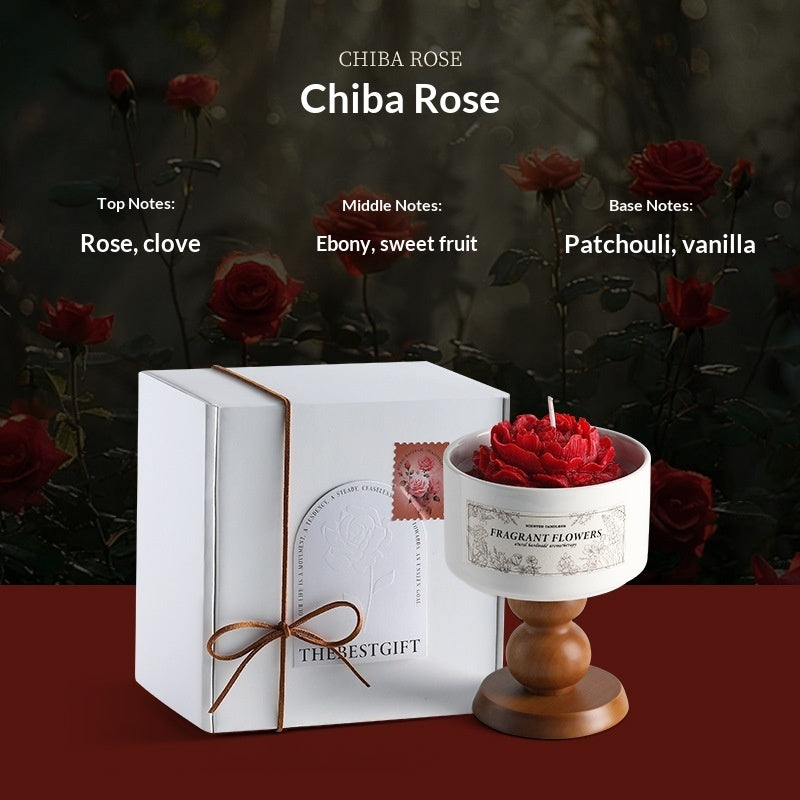 Floral Scented Soy Candle Gift Set Tulip Design with Tote Bag