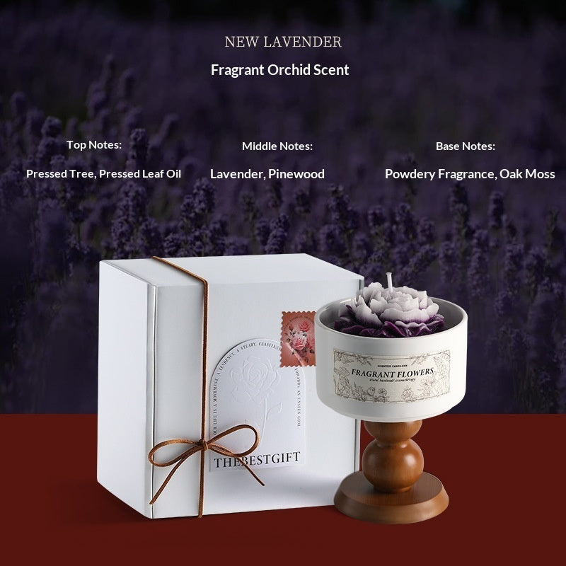 Floral Scented Soy Candle Gift Set Tulip Design with Tote Bag