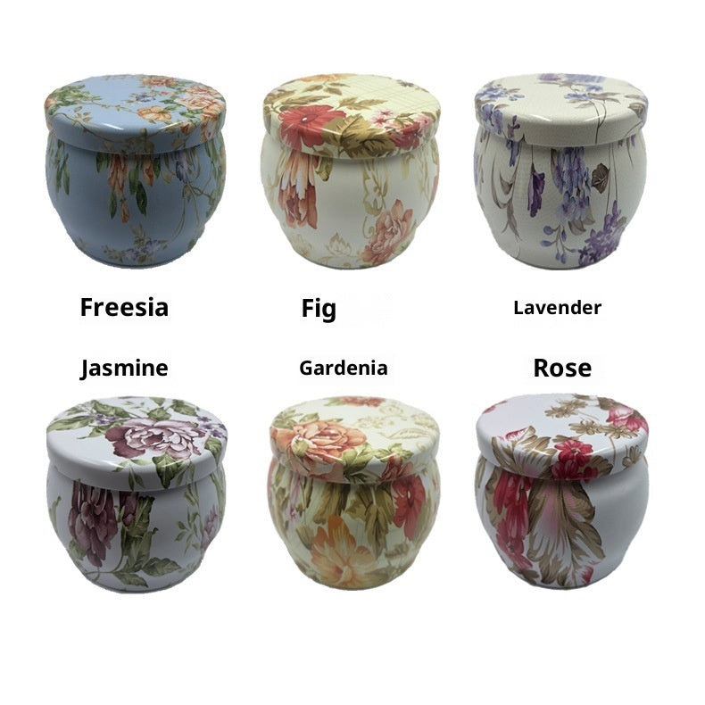 Handmade Floral Candle Set 6-Pack Soy Wax Decorative Mini Jar Candles