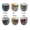 Handmade Floral Candle Set 6-Pack Soy Wax Decorative Mini Jar Candles